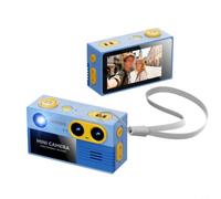 Wodsty Cámara digital 4K de estilo retro, doble lente para fotos y vídeos, pantalla de 1,97 pulgadas, portátil para exteriores, color beige (CCD19 Sky Blue)