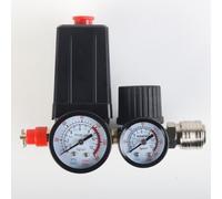 Wodsty Conjunto de interruptor de presión de 4 puertos 220 V | Regulador de presión ajustable de 220 V, 90 - 120 PSI, válvula de compresor de aire de 4 puertos