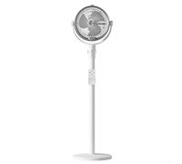 Wodsty Ventilador de niebla con mando a distancia, temporizador, 4 niveles de oscilación de 90°, ventilador de pie, niebla de refrigeración para terraza, jardín, balcón, verano (blanco)