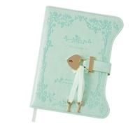 Woedpez Cuaderno diario de PU con cerradura y llave, Light Green | Diario de con marcapáginas de cinta para uso en oficinas, viajes escolares y de notas diarias