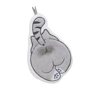 Woedpez Toalla Lista para Ganchos con Cuerpo de Microfibra, Gray | Bucle integrado y divertidos detalles felinos, toalla de mano de microfibra, colocación de gancho cerca del
