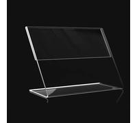 WOFDALY Portacarteles Acrílico Transparente en Forma de L Doble Cara Expositor de Mesa Marco para Menú Porta Tarjetas Tienda Oficina,10cm×15cm Horizontal