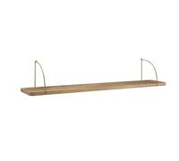 WOHNLING Estantería de Pared 100x25x22 cm Moderna Madera Maciza de Mango y Metal Industrial | Estante Colgante de Flotación Libre Rectangular