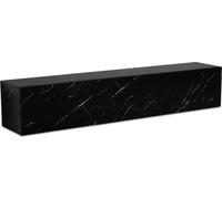 WOHNLING Mueble de TV suspendido, diseño de mármol, color negro, 160x30x30 cm. Mueble para televisión con puertas abatibles, diseño moderno. Mueble de TV de pared, mueble para televisión