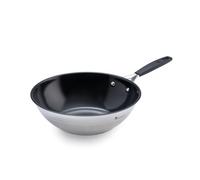 Masterpro Collection Wok MasterPRO — Antiadherente de acero inoxidable, 28 cm, Inteligente