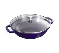 Wok, 30 cm, con tapa de cristal, azul oscuro, Staub