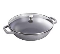 Wok, 30 cm, con tapa de cristal, gris grafito, Staub
