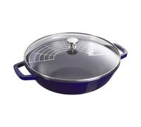 Wok con tapa de cristal 30 cm, Hierro fundido