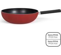 Wok de 32 cm, con revestimiento antiadherente sin PFOA/PFOS, mango de silicona, apto para todos los tipos de cocinas, incluyendo inducción