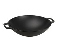 Wok Hierro Fundido Esmaltado Inducción 35,5 cm Apta Fuego, Barbacoa, Horno