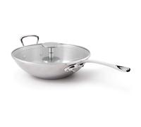 Wok M'COOK, 32 cm, acero inoxidable, con tapa de cristal, Mauviel
