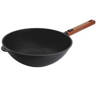 Wok Woll Eco Logic QXR: con mango de madera desmontable, diámetro de 30 cm, altura de 10 cm. Apto para todos los tipos de cocinas, incluyendo inducción
