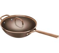 Wok Zwilling Milano con tapa de vidrio, 30 cm, color marrón
