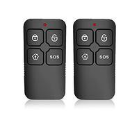 Wolf-Guard Llavero Remoto de Alarma - Accesorio de Control Remoto Inalámbrico 433 MHz, 4 Botones con Botón SOS, Impermeable, Negro, Paquete de 2