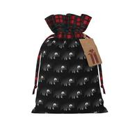 Wolf Night Moon - Bolsa de Navidad con cordón a juego con estampado de luna, con etiqueta de papel kraft de 4.7 x 6.9 pulgadas para Halloween