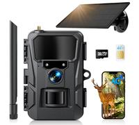 WOLFANG Cámara Celular 4G LTE de Vida Silvestre alimentada por energía Solar, cámara de Sendero 2K 48MP con batería de 5200 mAh, Pantalla de 2.0 pies, Control de aplicación, visión Nocturna