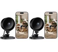 WOLFANG Cámara Vigilancia WiFi Interior 1080P, Cámara de Seguridad Interior con Visión Nocturna, Detección de Movimiento, Audio Bidireccional, Compatible con Alexa & Google Home, Solo WiFi 2,4 GHz