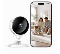 WOLFANG Camara Vigilancia WiFi Interior 1080P, Detección de Humano, Visión Nocturna, Audio Bidireccional, Compatible con Alexa, Alarma en Tiempo Real, Almacenamiento SD y Nube