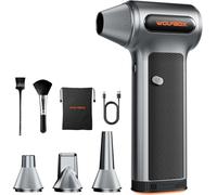WOLFBOX MF200 Soplador de Aire Potente con Batería Extraíble, Aire Comprimido Limpieza PC, Mini Soplador Eléctrico Inalámbrico 87,5 m/s 3 Velocidades, 4 Boquillas para Teclado, Coche, Hogar