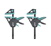 wolfcraft 2 Sargentos monomanual PRO - Fuerza de sujeción 150 kg - 8677060 - El cómodo sargento para todo tipo de usos - ancho de sujeción 150mm