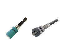 Wolfcraft 2411000 - Portapunta magnético y limitador de profundidad 60 mm + 4055000 - Portapuntas con tope profundidad.