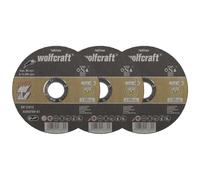 wolfcraft 3 discos de corte para acero inoxidable, extrafinos, Ø 125 mm I 8461000 I Discos de corte para cortar piezas de acero inoxidable