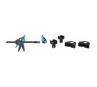 Wolfcraft 3036000 PRO 65-150-W barrilete-sargento de mesa (apto para todas las mesas) PACK 1, Negro + 6174000 4 mordazas de plástico
