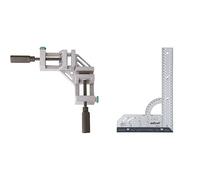 Wolfcraft 3415000 - Sargento De Ángulo Doble + 5205000 5205000-1 Escuadra Universal, Longitud Del Lado 300 Mm, Con Tope De Plástico Extraible, 200 X 300 Mm