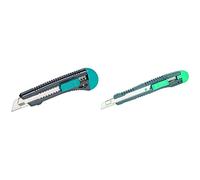 Wolfcraft 4146000 Cúter de cuchillas separables estándar con guía de acero inoxidable y cuchilla de 18 mm plata/negro + 4141000 Cúter de cuchillas separables estándar