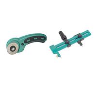 Wolfcraft 4152000Cúter de cuchilla circular para telas y papel, corte recto y curvado, con cuchilla recargable de 45 mm + 4151000Cortador circular para troquelar papel, láminas