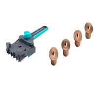 Wolfcraft 4640000 - Maestro guía de ensamblaje de plástico - Ø 6, 8, 10 mm & 2912000 - 4 marcadores de madera para espigar Ø 8 mm
