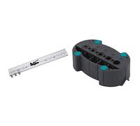 Wolfcraft 4650000 Listón de tacos (ce) ø 5, 6, 8, 10 mm para ensamblajes + 4685000 Accumobil guía para taladrar móvil Ø 4, 5, 6, 8, 10 mm