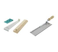 Wolfcraft 623372000 6931000-1 Set de Instalación Para Suelo Laminado Contenido. 20 Cuñas Distanciadoras, 1 Escoplo No. 6927000, 1 Taco de Madera + 6925000 Sierra de Mano con Mango Acodado y Orientable