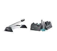 Wolfcraft 6933000 LC 100 Guillotina para Laminado, color Plata, 177 x 580 x 203 mm + 6948200 Caja ingletadora y falsa escuadra 2 en 1, Color Negro