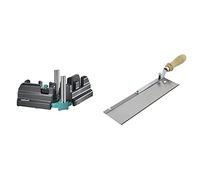 Wolfcraft 6948200 - Caja ingletadora y falsa escuadra 2 en 1 & 6925000 - Sierra de mano con mango acodado y orientable. 9 x 39 x 4,5 cm, especial montaje suelo