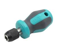 wolfcraft Atornillador manual con portapuntas, corto I 1239000 I Para espacios de trabajo reducidos