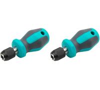 wolfcraft Atornillador manual con portapuntas, corto I 1239000 I Para espacios de trabajo reducidos (Paquete de 2)