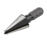 wolfcraft Broca cónica para chapa HSS, Ø 4-12,2 mm, vástago hexagonal I 4393000 I Para el taladrado y el desbarbado de metal y plástico sin escalonamientos