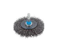 Wolfcraft Cepillo de disco de alambre de acero 2100000 Ø75 × 10 mm vástago hexagonal 1/4"