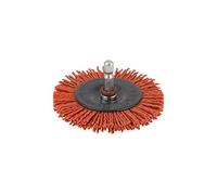 Wolfcraft Cepillo Disco Nylon Vástago Hexagonal 1/4 Pulg Ø75 x 10 mm Profesional Doméstico Rojo