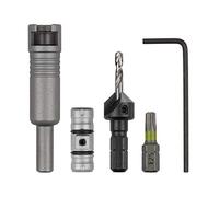 wolfcraft Conjunto básico Flipbit de 5 piezas I 3082000 I Solución doble de soporte intercambiable para taladrar, avellanar y atornillar