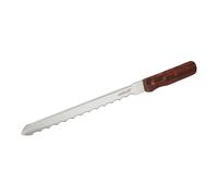 Wolfcraft Cuchillo Profesional para Materiales Aislantes, Mango de Madera, Cuchilla de Doble Cara con Dentado Especial, Hoja 275 mm