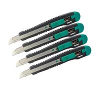 wolfcraft Cúter de cuchillas separables estándar 9 mm I 4141000 I Cúter de plástico con guía metálica (Paquete de 4)