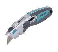 wolfcraft Cúter de seguridad dual profesional con cuchilla retráctil I 4106000 I Para cortar materiales sólidos como Cordón, Cuerda, Cinta de embalaje, Cartón, Tela asfáltica, Vinilo de forma segura