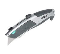 wolfcraft Cúter profesional con cuchilla trapezoidal "Autoload" I 4320000 I Cúter profesional para uso continuo
