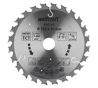wolfcraft Disco de sierra circular para sierras circulares de mano a batería, serie lila, Ø 135 mm I 6341000 I Cortes semigruesos y rápidos