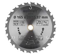wolfcraft Disco de sierra circular para sierras circulares de mano a batería, serie lila, Ø 165 mm I 6344000 I Cortes semigruesos y rápidos
