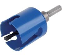 wolfcraft GmbH 3876000, Taladro autoperforante, para ladrillo, paneles de yeso, plástico, hormigón poroso, tejas, madera, color azul, con punta de carburo de tungsteno (TCT), vástago hexagonal