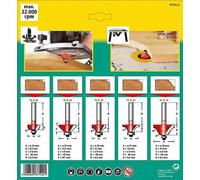 Wolfcraft, juego de 5 fresas perfiladoras, 8 mm, modelo 8754000