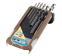 wolfcraft Juego de brocas espirales para madera HSS, Ø 3-10 mm, 6 piezas I 7120000 I Para taladrar maderas especialmente duras